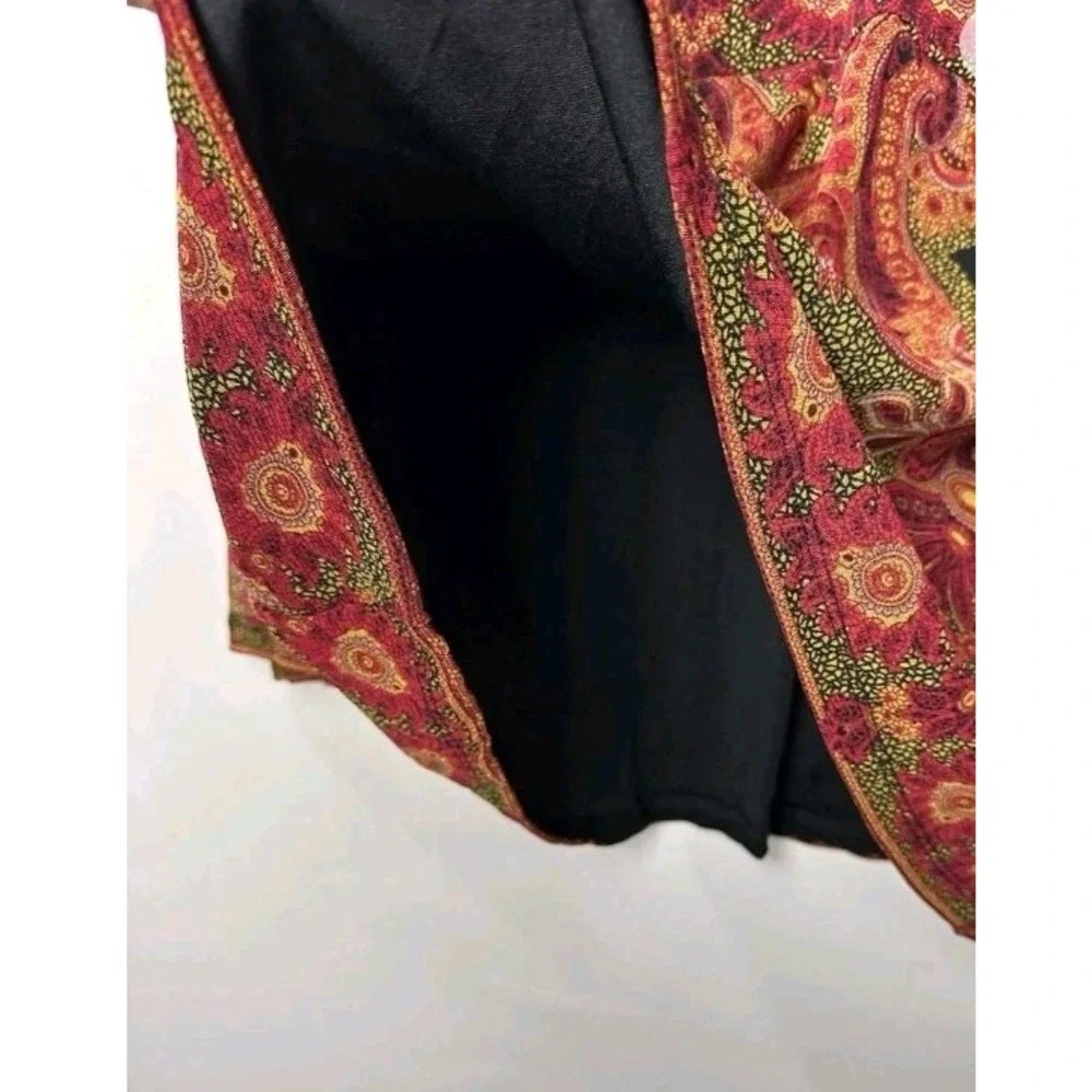 Vtg INC Babydoll Top Black Paisley Mesh Bell Sleeve Y2K Whimsigoth Fairy Boho 2X - Picture 5 of 12